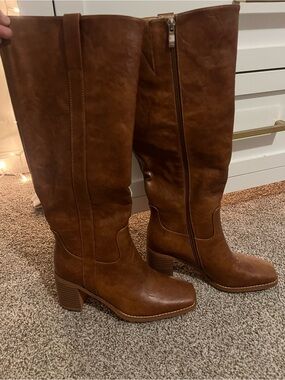 Classic Tall Riding Boots in Cognac Brown - Women